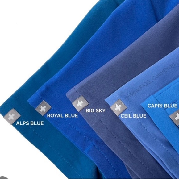 (2 of 2) Figs Women’s Zamora Jogger Scrub Pants Capri Blue Sz MP - Picture 5 of 5